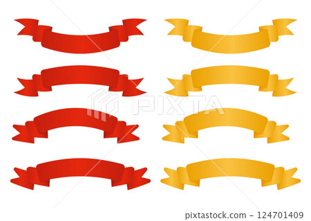 Red and Yellow Ribbons banner collection.Vector illustration, 124701409