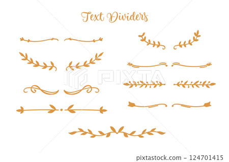 Yellow nature text divider for text layout separator decoration element collection. 124701415