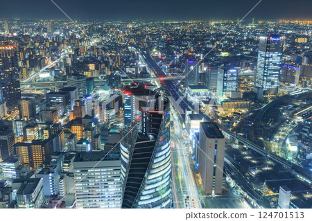 Aichi_Nagoya Station area city night view 124701513
