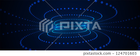 futuristic digital technology abstract background in particle style 124701603