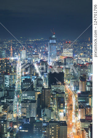 Aichi_Fushimi and Sakae city night view 124701706