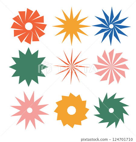 Abstract flower patterns collection. Colorful vector illustration. Abstract flower patterns collection. Colorful vector illustration. 124701710