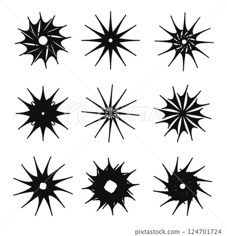 Abstract brutalism flowers blend collection. Contemporary design. Abstract brutalism flowers blend collection. Contemporary design. 124701724