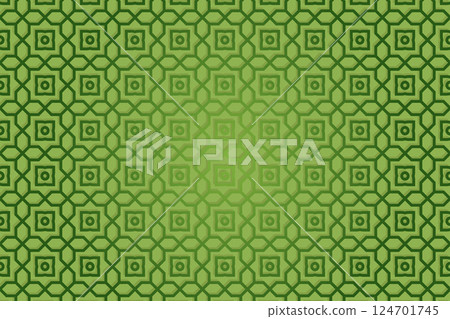 Green geometry islamic mosaic pattern background.Vector illustration. 124701745
