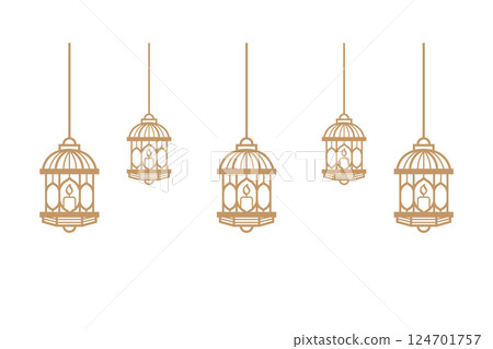 Gold lantern ramadan decoration.Vector illustration Gold lantern ramadan decoration.Vector illustration 124701757