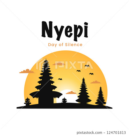 Nyepi Day .Balinese Day of Silence Greeting 124701813