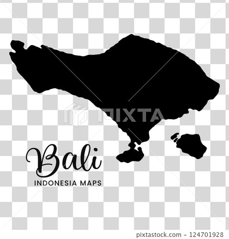 Map of Bali Island with title. Map of Bali Island is isolated on a white background. Vector illustration. Map of Bali Island with title. Map of Bali Island is isolated on a white background. Vector illustration. 124701928