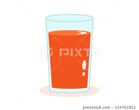 Illustration of tomato juice poured into a glass 124702952
