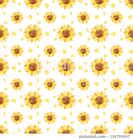 Sunflower flower background material seamless pattern yellow white Sunflower flower background material seamless pattern yellow white 124703047