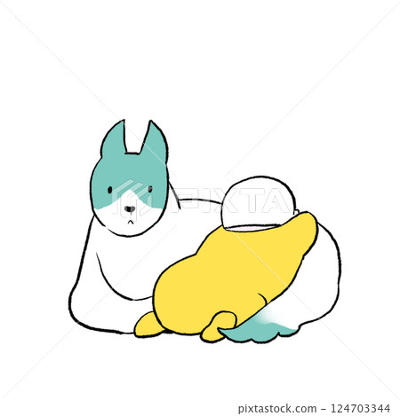 嬰兒和狗 124703344