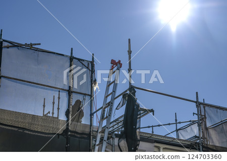 Roof repair work for detached houses Roof renovation 124703360