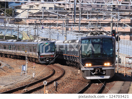 321 series train arriving at Kawanishi Ikeda Station on the Fukuchiyama Line 321 series train arriving at Kawanishi Ikeda Station on the Fukuchiyama Line 124703421