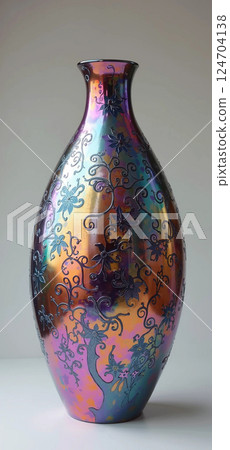 Blue and pink vase 124704138