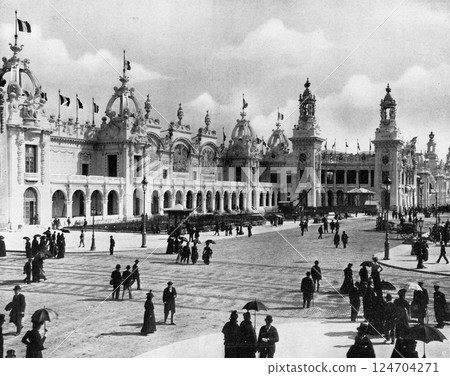 1900 Paris World's Fair venue view 1900 Paris World's Fair venue view 124704271