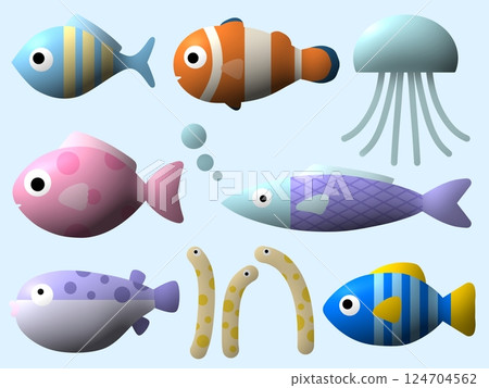 Pukupuku 海洋生物無縫圖案 B-2 Pukupuku 海洋生物無縫圖案 B-2 124704562