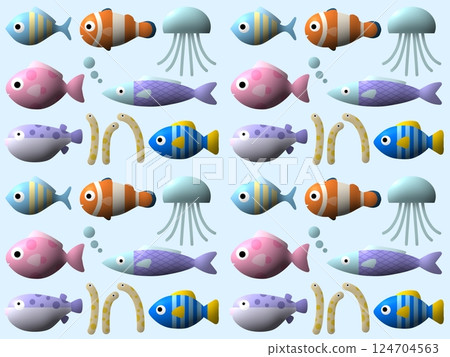 Pukupuku 海洋生物無縫圖案 B-2' Pukupuku 海洋生物無縫圖案 B-2' 124704563