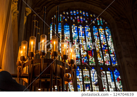 Interior of King's College Chapel, University of Cambridge. 124704639