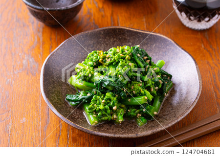 Rapeseed bean spicy soy sauce 124704681