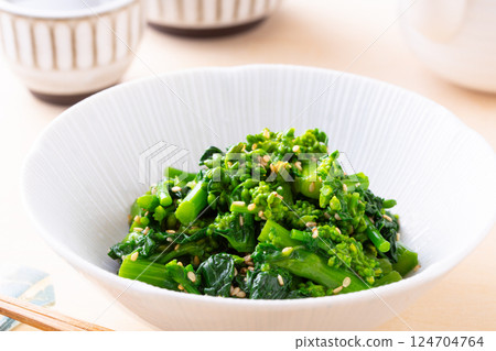 Rapeseed bean spicy soy sauce Rapeseed bean spicy soy sauce 124704764