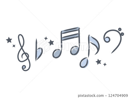 Cute sheet music notes decoration 124704909