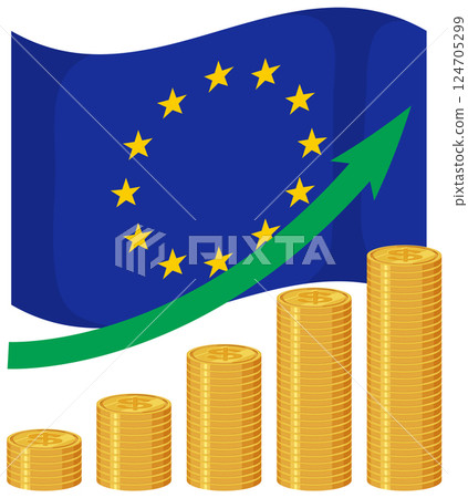 Economic Growth and EU Tariffs Illustration 124705299