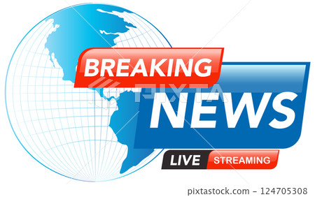 Breaking News Live Streaming Graphic Breaking News Live Streaming Graphic 124705308