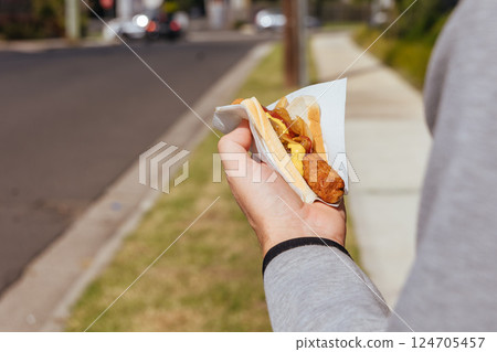 Sausage Sizzle BBQ in Australia 124705457