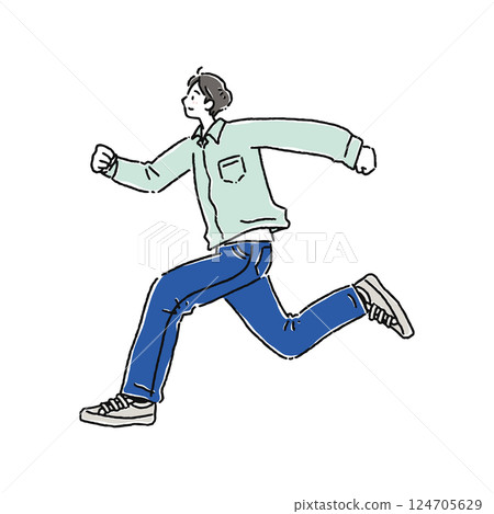 全速奔跑的人 124705629