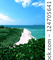 Emerald green sea and white sand beach_Nishi-Nagato (Yamaguchi) 124705641