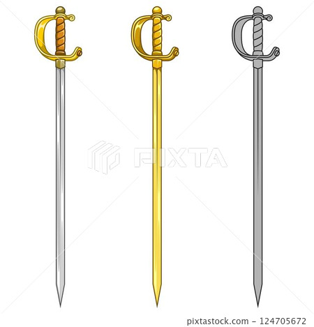 Spanish rapier with bow hilt Spanish rapier with bow hilt 124705672