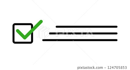 Checklist icon with green checkmark, task completion symbol, to-do list concept, success, approval, productivity, organization, business management, efficiency, achievement work progress, goal setting Checklist icon with green checkmark, task completion symbol, to-do list concept, success, approval, productivity, organization, business management, efficiency, achievement work progress, goal setting 124705853