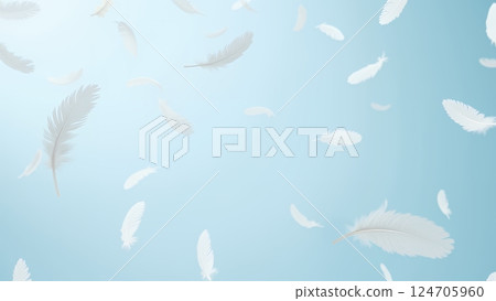 藍色的羽毛從天而降 藍色的羽毛從天而降 124705960