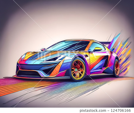 跑車設計形像素材 124706166