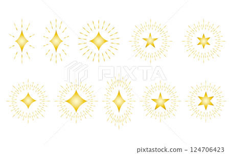 A simple illustration set of shining stars. A simple illustration set of shining stars. 124706423