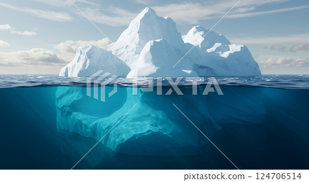 The tip of the iceberg remaining on a glacier 124706514