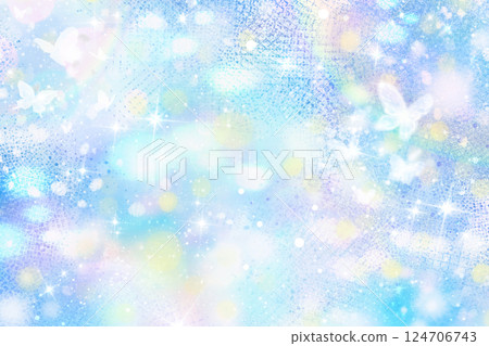 神秘，童話，夢幻般的閃閃發光的漸變背景壁紙插圖紋理的蝴蝶[藍色，淺藍色] 124706743