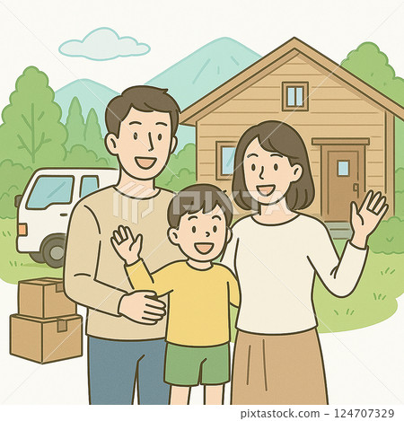 一家人搬到鄉下的例子 124707329