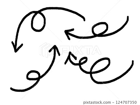 Hand-drawn arrow set, black Hand-drawn arrow set, black 124707350