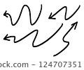 Hand-drawn arrow set, black 124707351