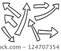 Hand-drawn arrow set, black 124707354