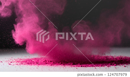 Close-up of pink powder on white surface 124707979