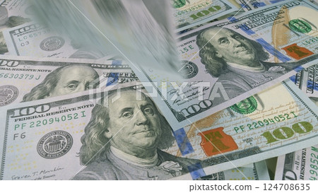 An Array of Various U.S. Hundred Dollar Bills Displayed Out for Maximum Visual Impact Effect 124708635