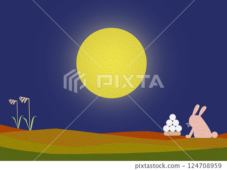 Full moon moon viewing background Full moon moon viewing background 124708959