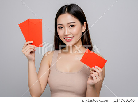 新年紅包寓意：吉祥如意、財源廣進。新年快樂 124709146
