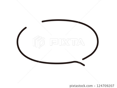 Line width can be edited. Simple and stylish ellipse hand-drawn speech bubble vector illustration 124709207