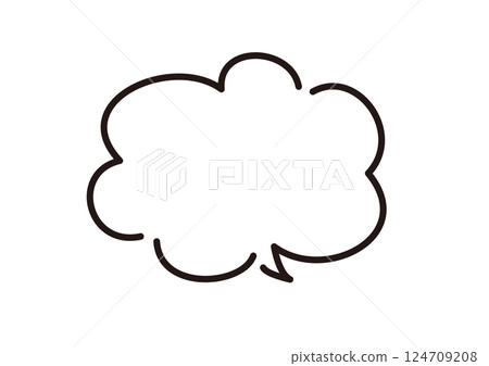 線寬可以編輯。簡單而時尚的手繪雲形語音氣泡向量插圖 124709208