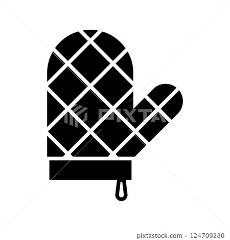 Oven mitt icon, cooking glove symbol isolated on white background Oven mitt icon, cooking glove symbol isolated on white background 124709280