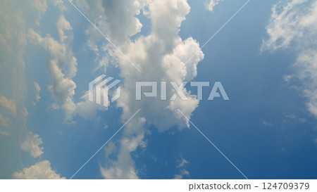 A Stunningly Beautiful Cloud Formation Set Against a Clear and Brilliant Blue Sky 124709379
