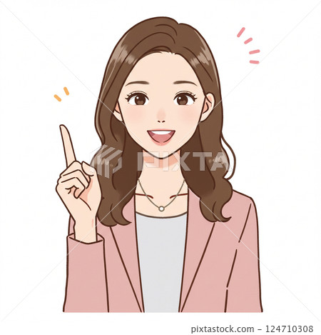 由一位開朗的女商人解釋的插圖 124710308