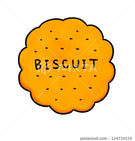 Simple hand drawn biscuit illustration 124710319